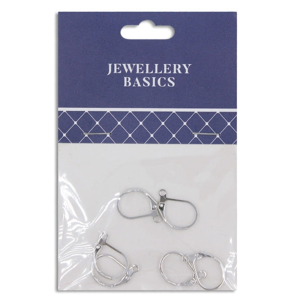 Lever Back Earring Hook, Silver- 6pc- Sullivans