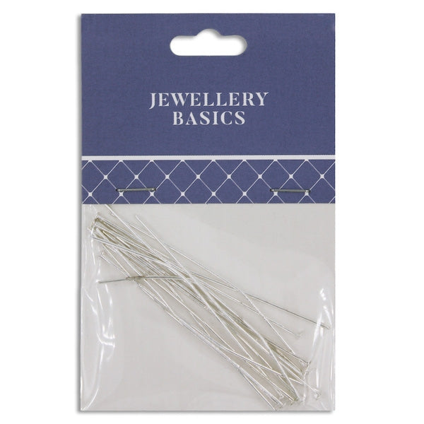 60mm Head Pin, Silver- 15pc- Sullivans