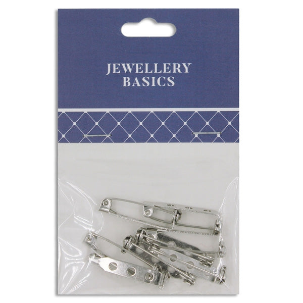 25x5mm Brooch Back, Silver- 8pc- Sullivans