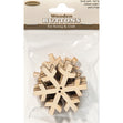 Wooden Buttons, Snowflake Plain- 6pk
