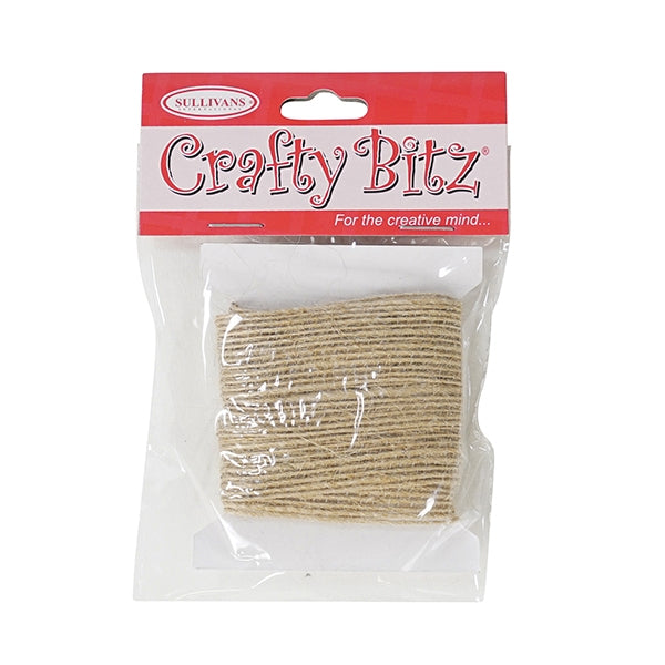 Crafty Bitz Jute Rope, Natural- 1.5m x 20mm