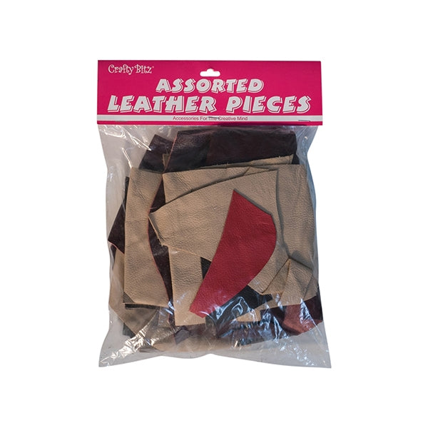 Crafty Bitz Assorted Leather Pieces- 500gm