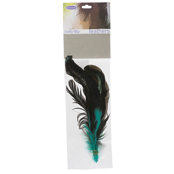 Cocktail Feathers, Turquoise- 6pc