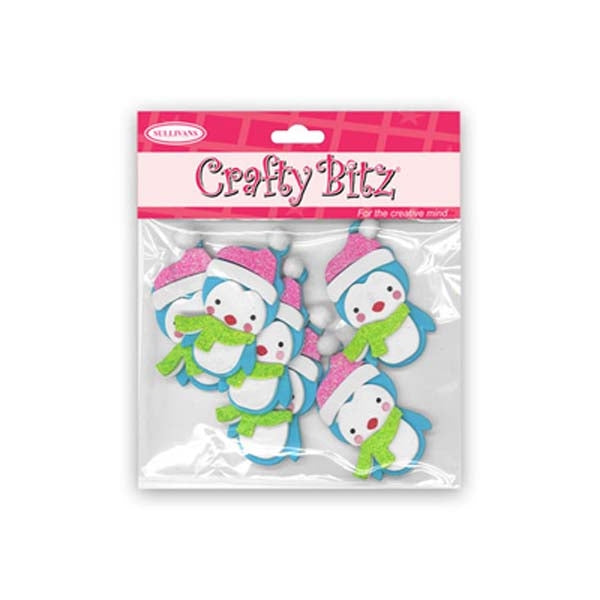 Crafty Bitz Adhesive Foam Shapes, Penguin- 6pk