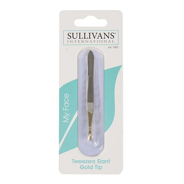 Slant Tweezers with Gold Tip - Sullivans