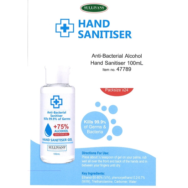 Sullivans Alcohol Hand Sanitizer Gel