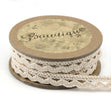 Bowtique Cotton Lace Ribbon, Cream- 9mm x 5m