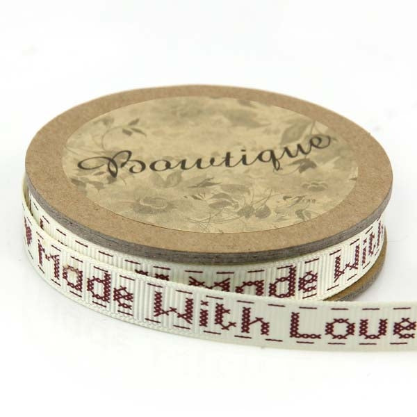 Bowtique Grosgrain Ribbon, With Love- 15mm x 5m