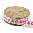 Bowtique Cotton Ribbon, Pink Zigzag Flower- 15mm x 5m