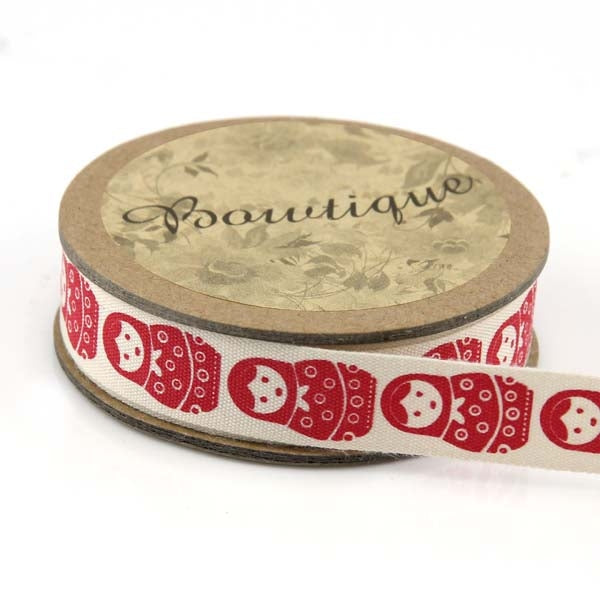 Bowtique Cotton Ribbon, Russian Doll- 15mm x 5m