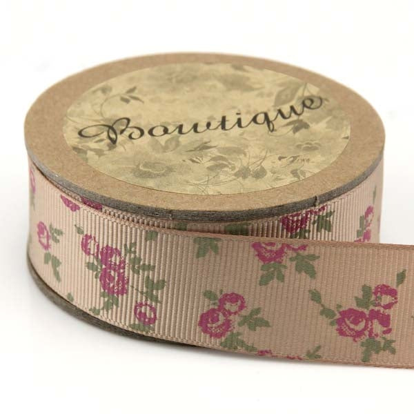 Bowtique Grosgrain Ribbon, Pink Rose- 15mm x 5m