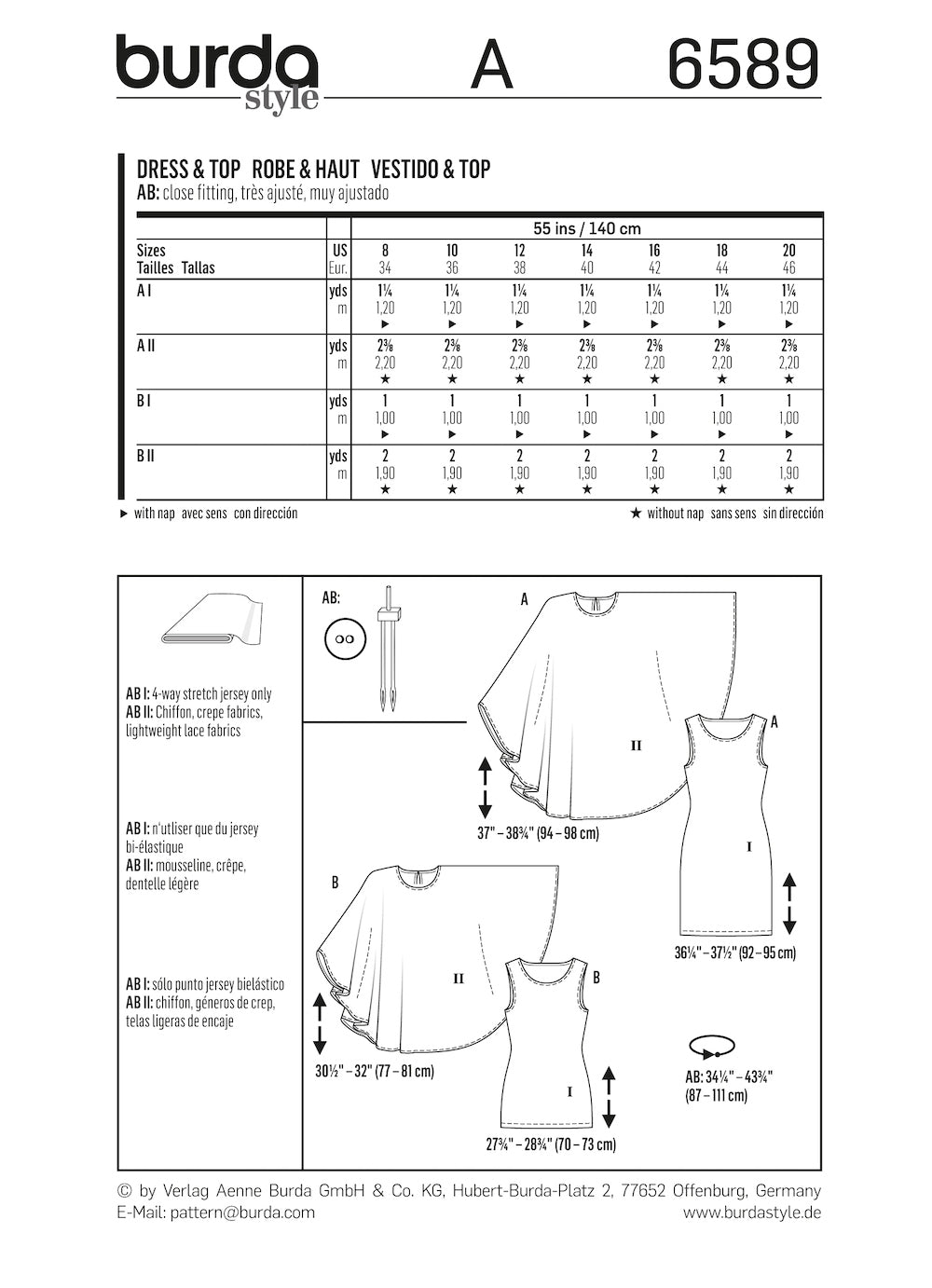 Burda Pattern 6589 (8-20)