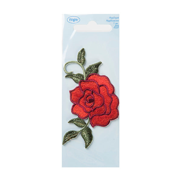 Simplicity Iron On Applique, Red Rose