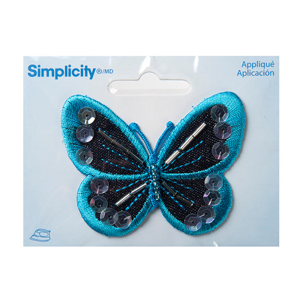 Simplicity Iron On Applique, Butterfly Sequins Beads