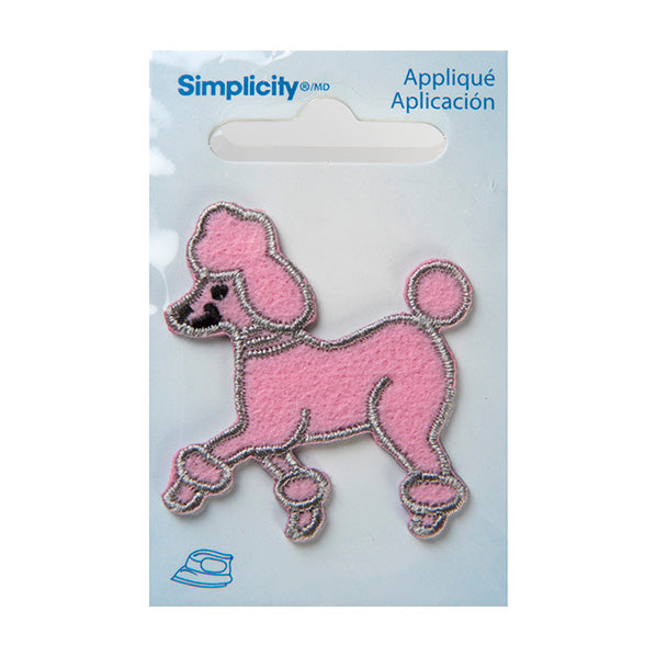 Simplicity Iron On Applique, Mini Poodle Pink