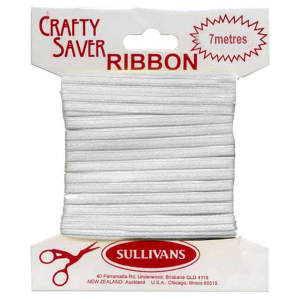 Crafty Saver Satin Ribbon, Cream- 3mm x 7m