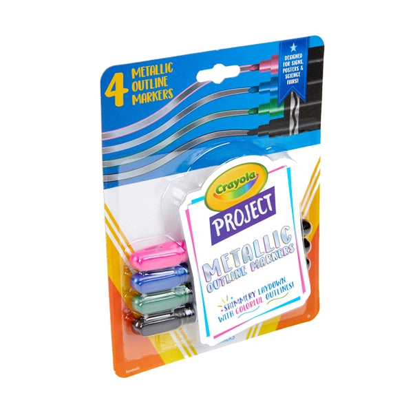 Crayola Project Metallic Outline Markers- 4pk