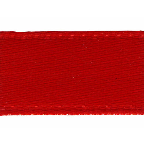 Double Sided Satin Ribbon, Red- 15mm x 4m