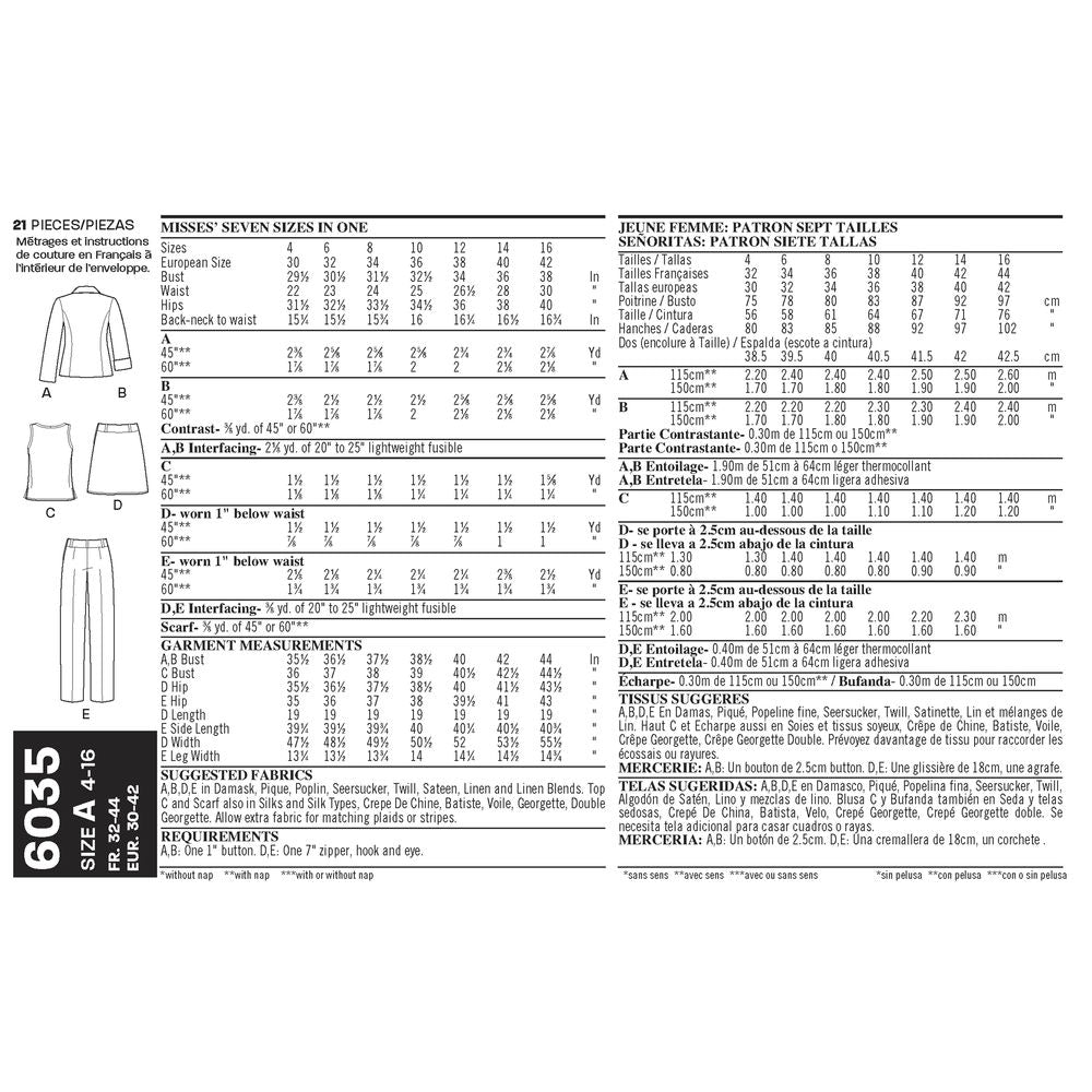 Newlook Pattern 6035 Misses' Separates