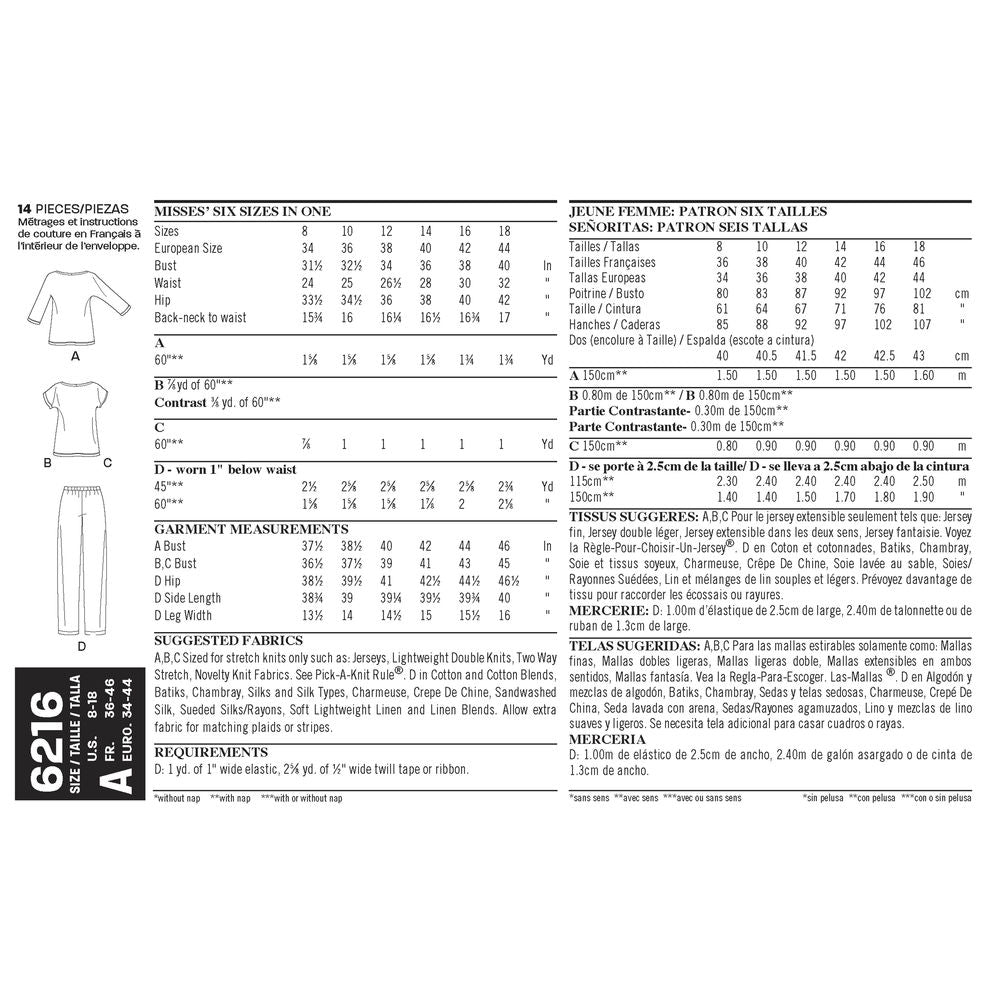 Newlook Pattern 6035 Misses' Separates