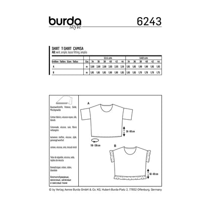 Burda Pattern X06243 Misses' Tops (8-18)