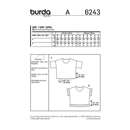 Burda Pattern X06243 Misses' Tops (8-18)