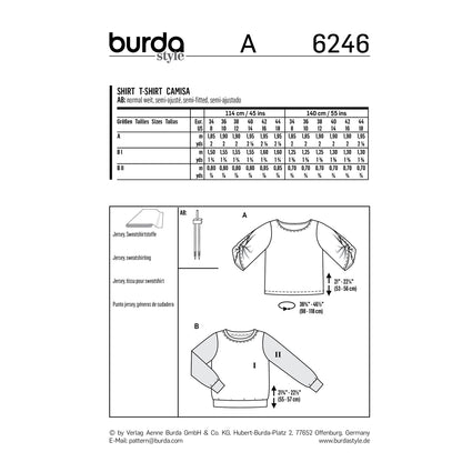 Burda Pattern X06246 Misses' Casual Tops (8-18)