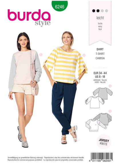 Burda Pattern X06246 Misses' Casual Tops (8-18)