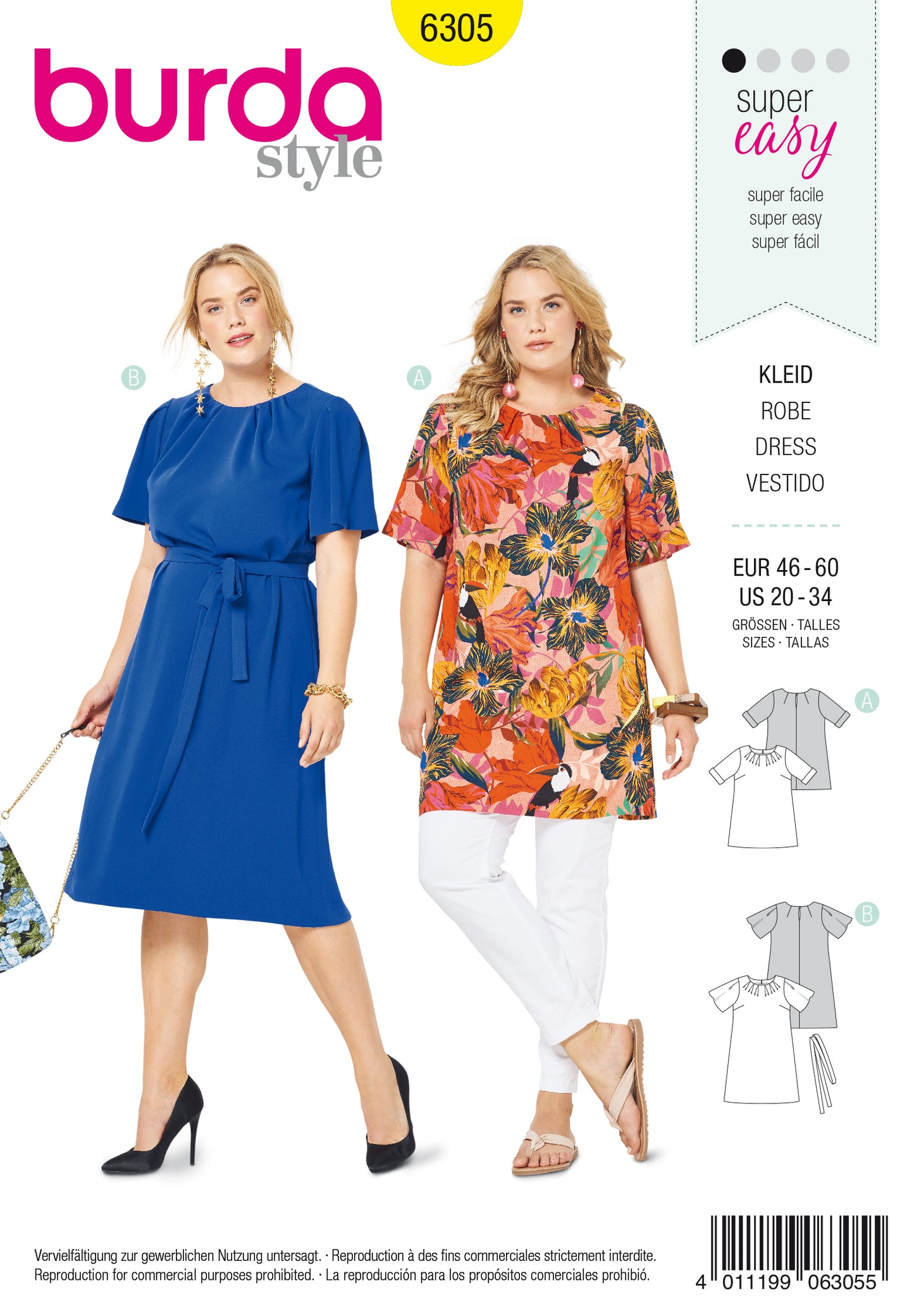 Burda Pattern 6305 Women's top and dress