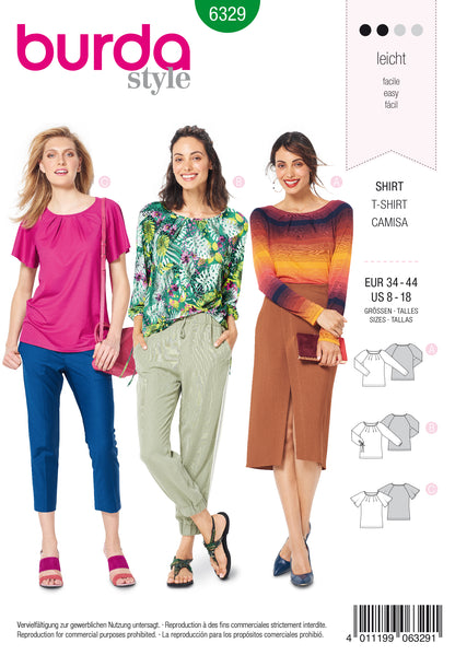 Burda Pattern 6329 Misses' raglan top