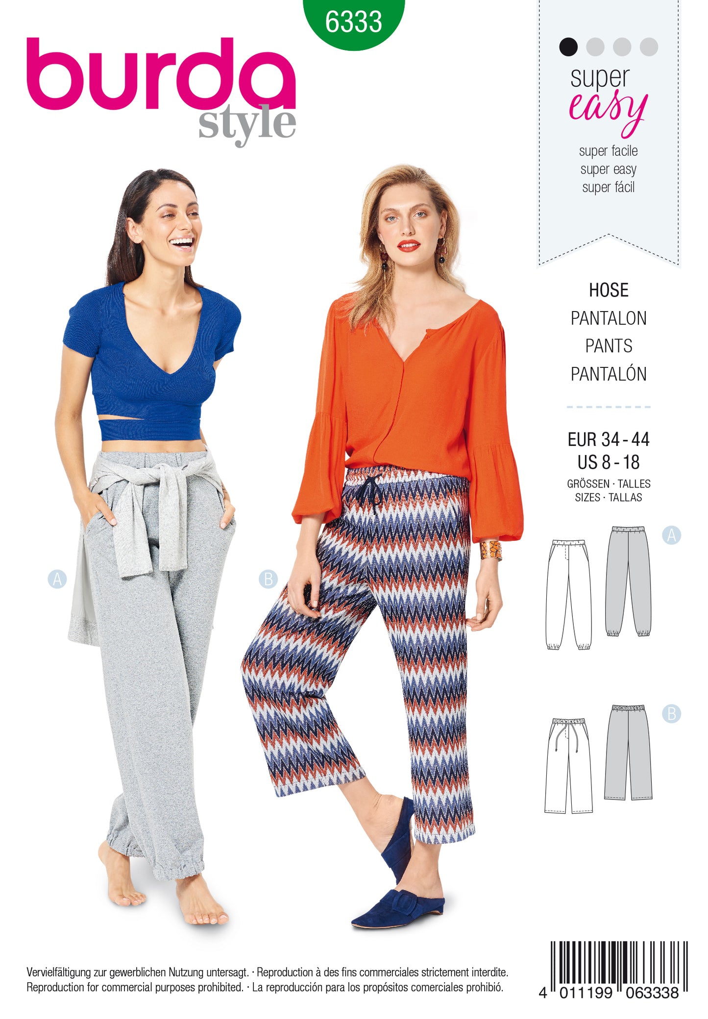 Burda Pattern 6333 Misses' jogging pant