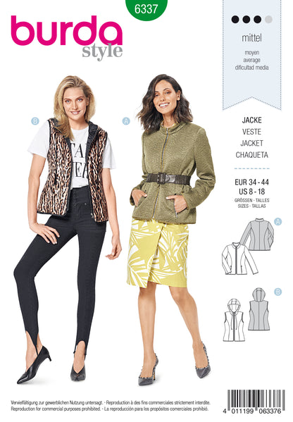 Burda Pattern 6337 Misses' quilted jacket