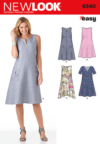 Newlook Pattern 6340 Misses' Easy Dresses – Lincraft