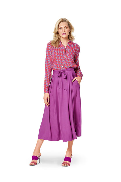 Burda Pattern 6341 Misses' inverted pleat skirt