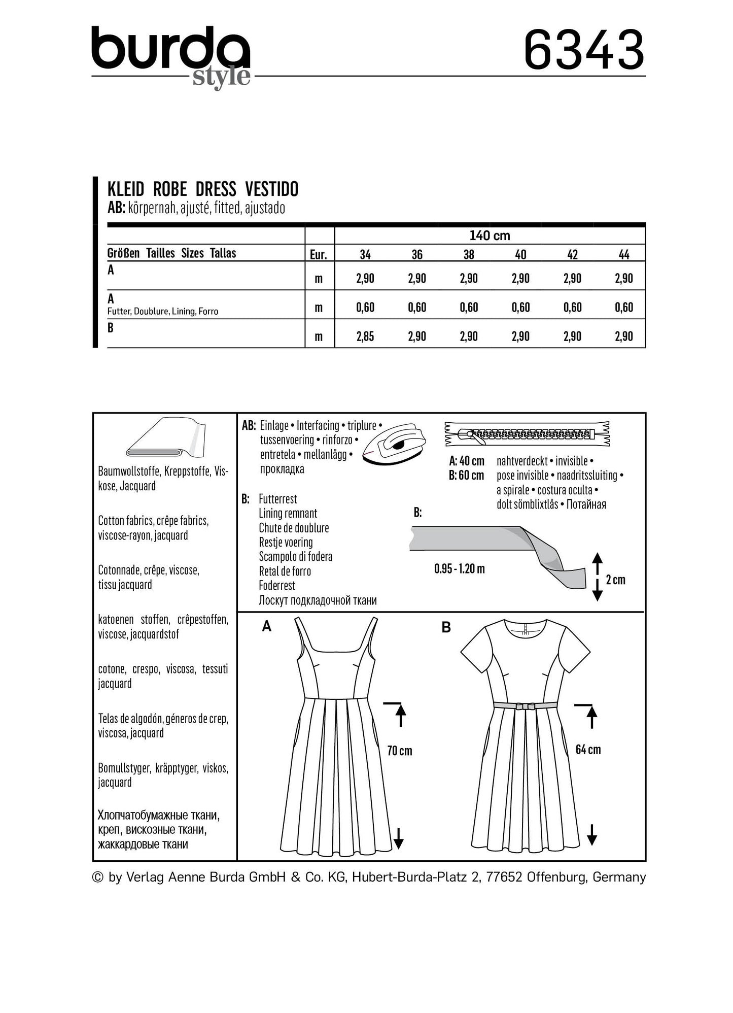 Burda Pattern 6343 Misses' pinafore dress