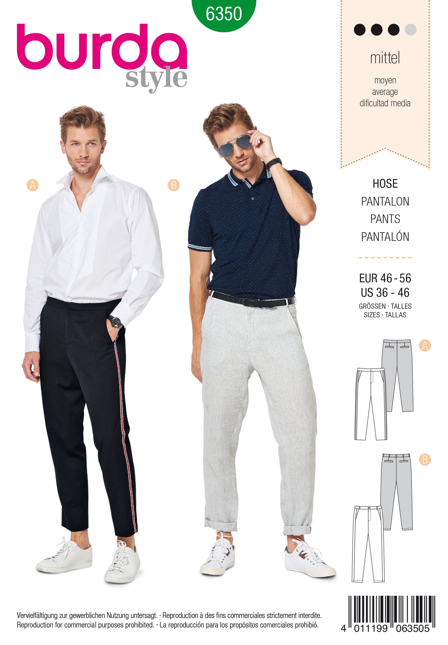 Burda Pattern 6350 Men's pants