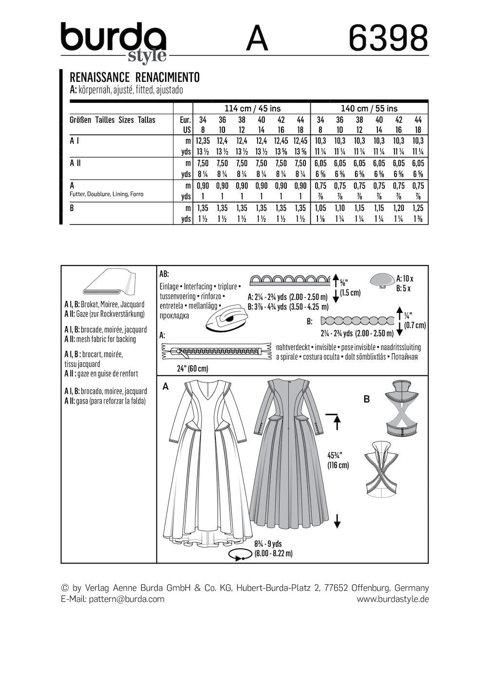 Burda Pattern B6398 (8-18)