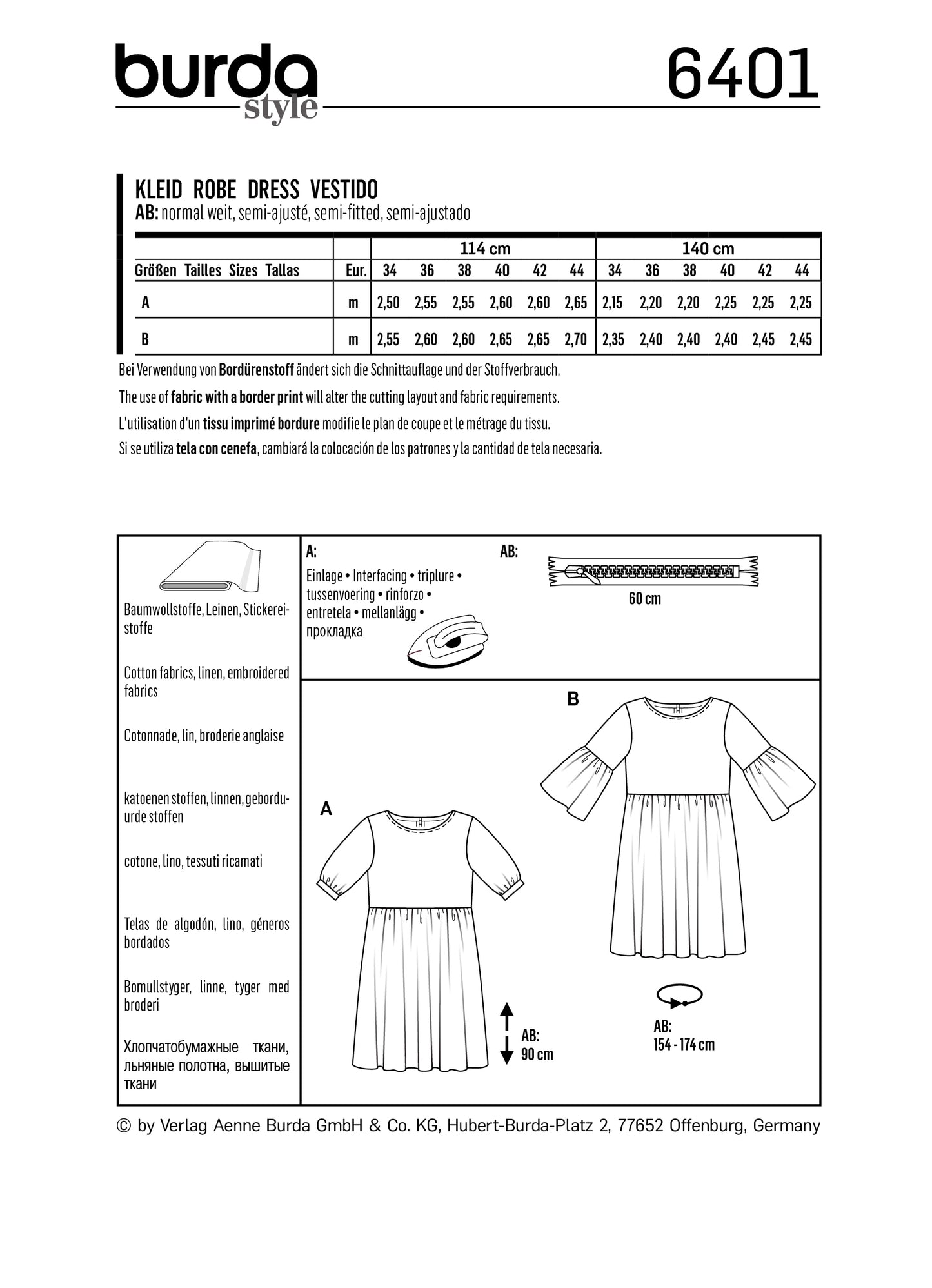 Burda Pattern 6401 (8-18)