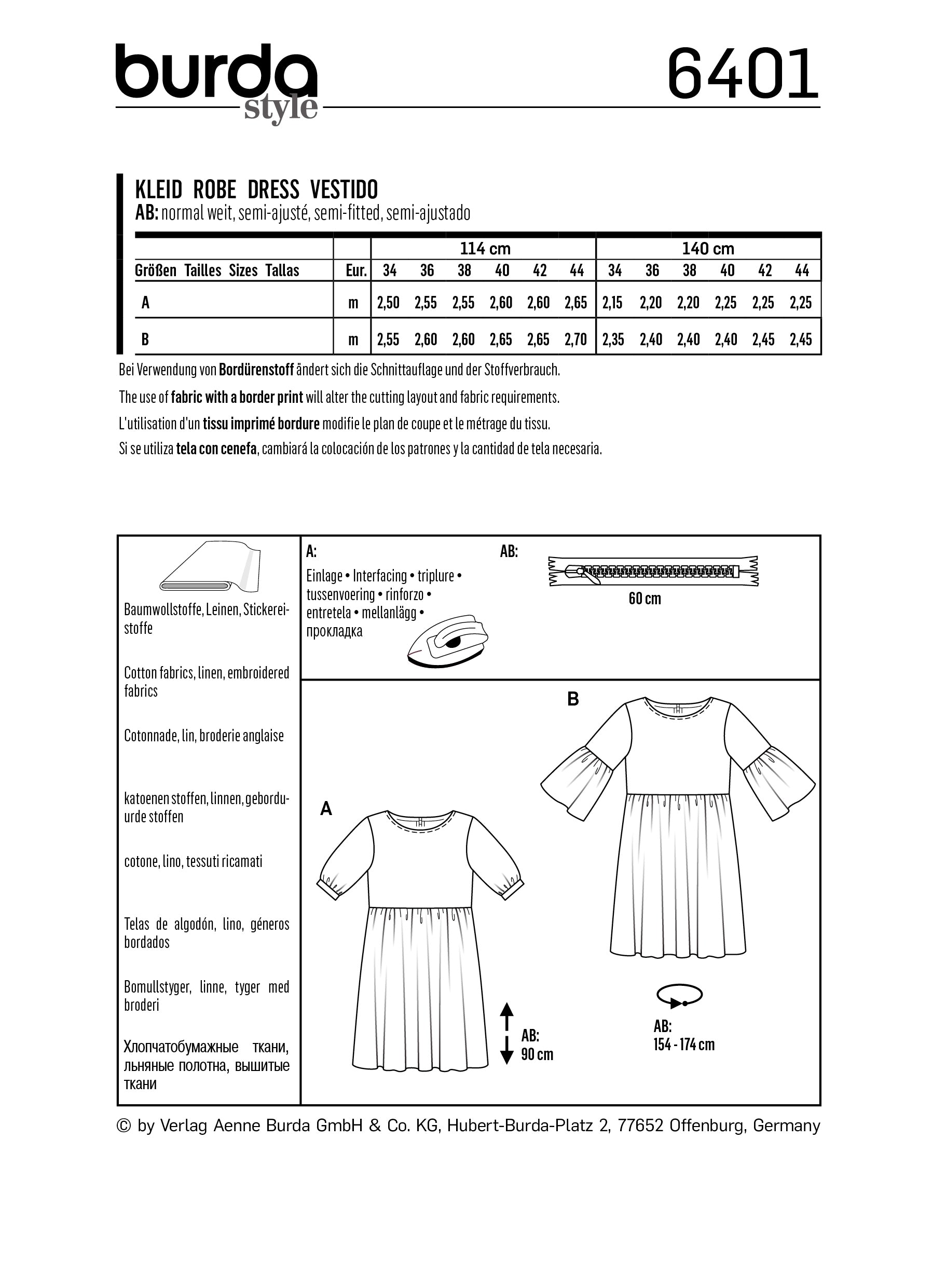 Burda Pattern 6401 (8-18)