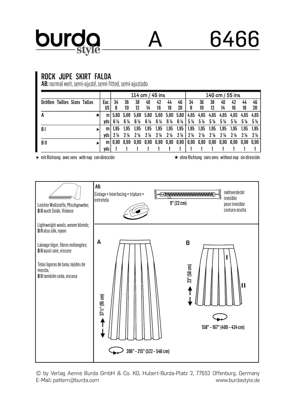 Burda Pattern 6466 (8-20)