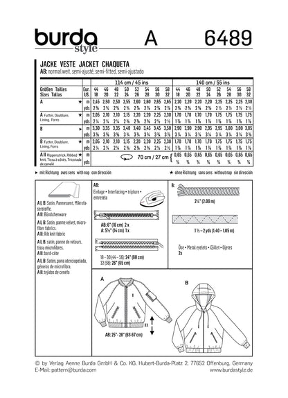 Burda Pattern 6489 (18-32)