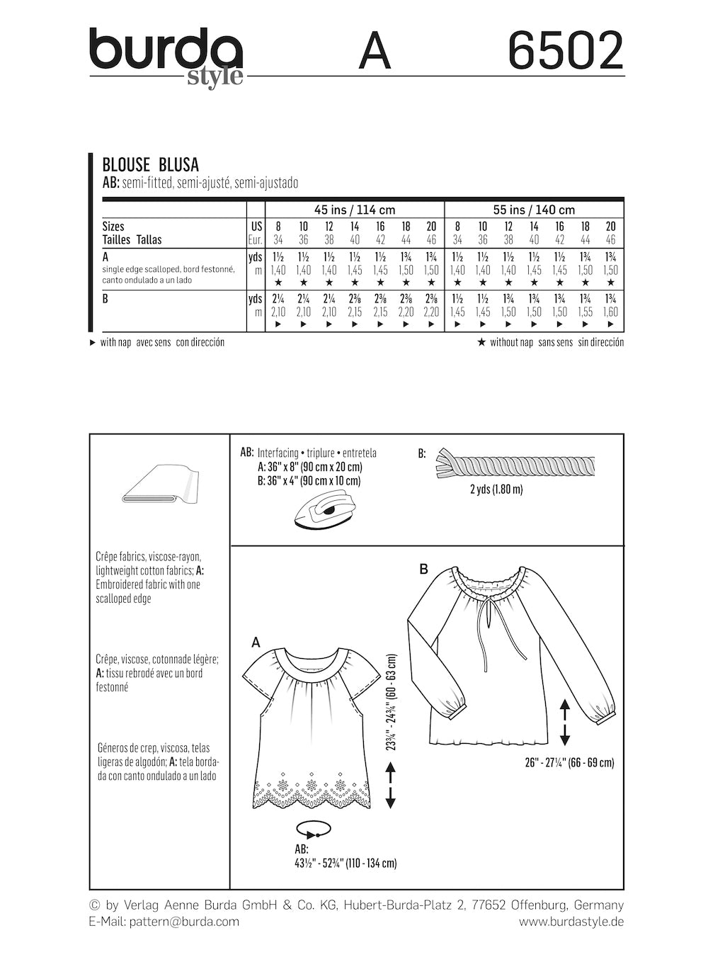 Burda Pattern 6502 (8-20)