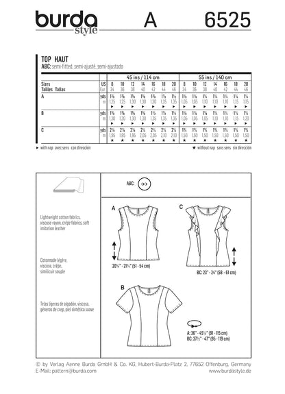Burda Pattern 6525 (8-20)