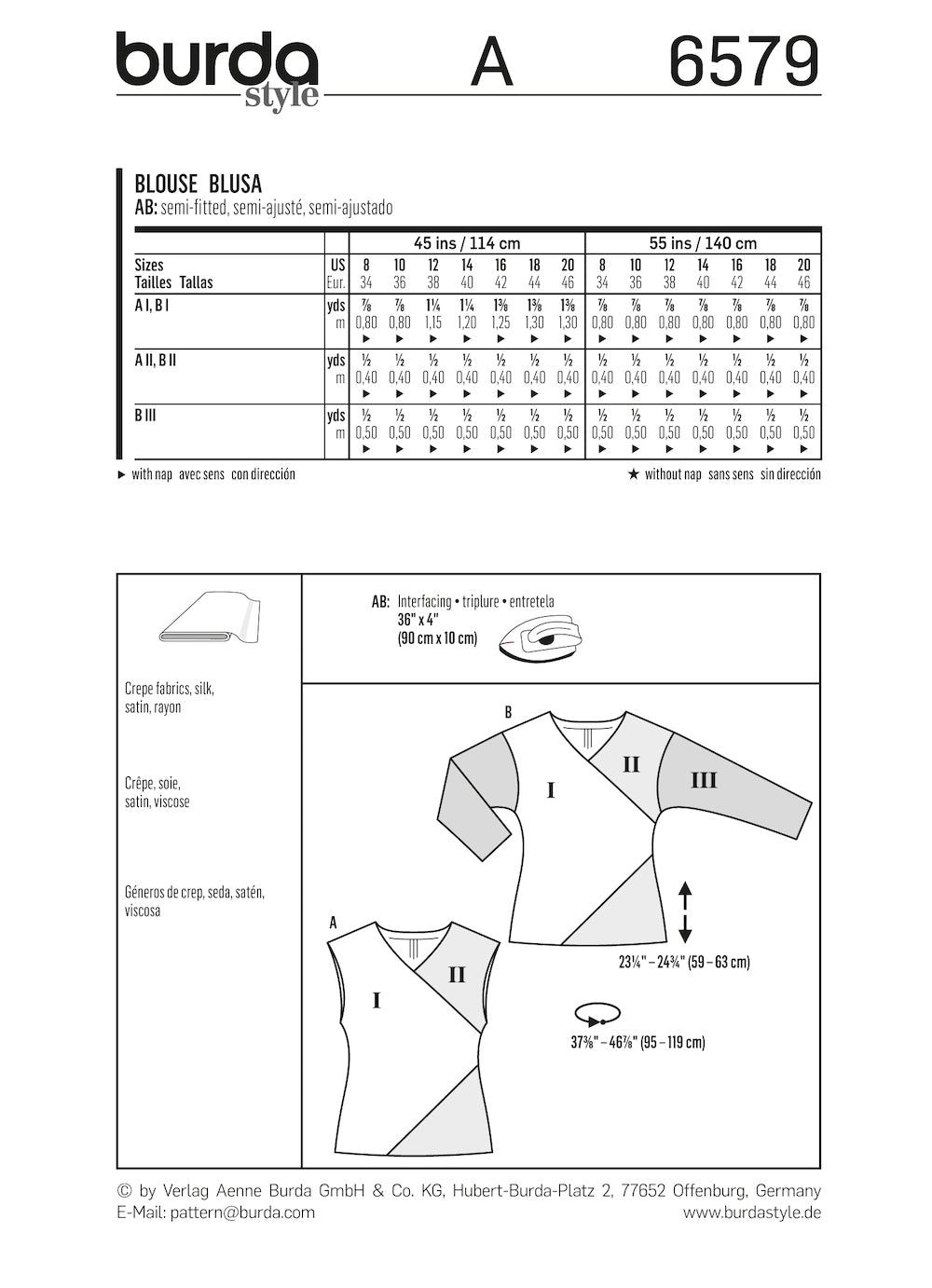 Burda Pattern 6579 (8-20)