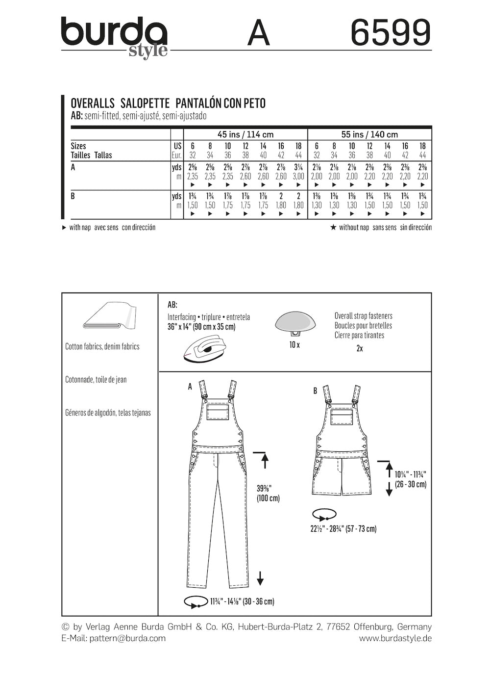 Burda Pattern 6599 (6-18)