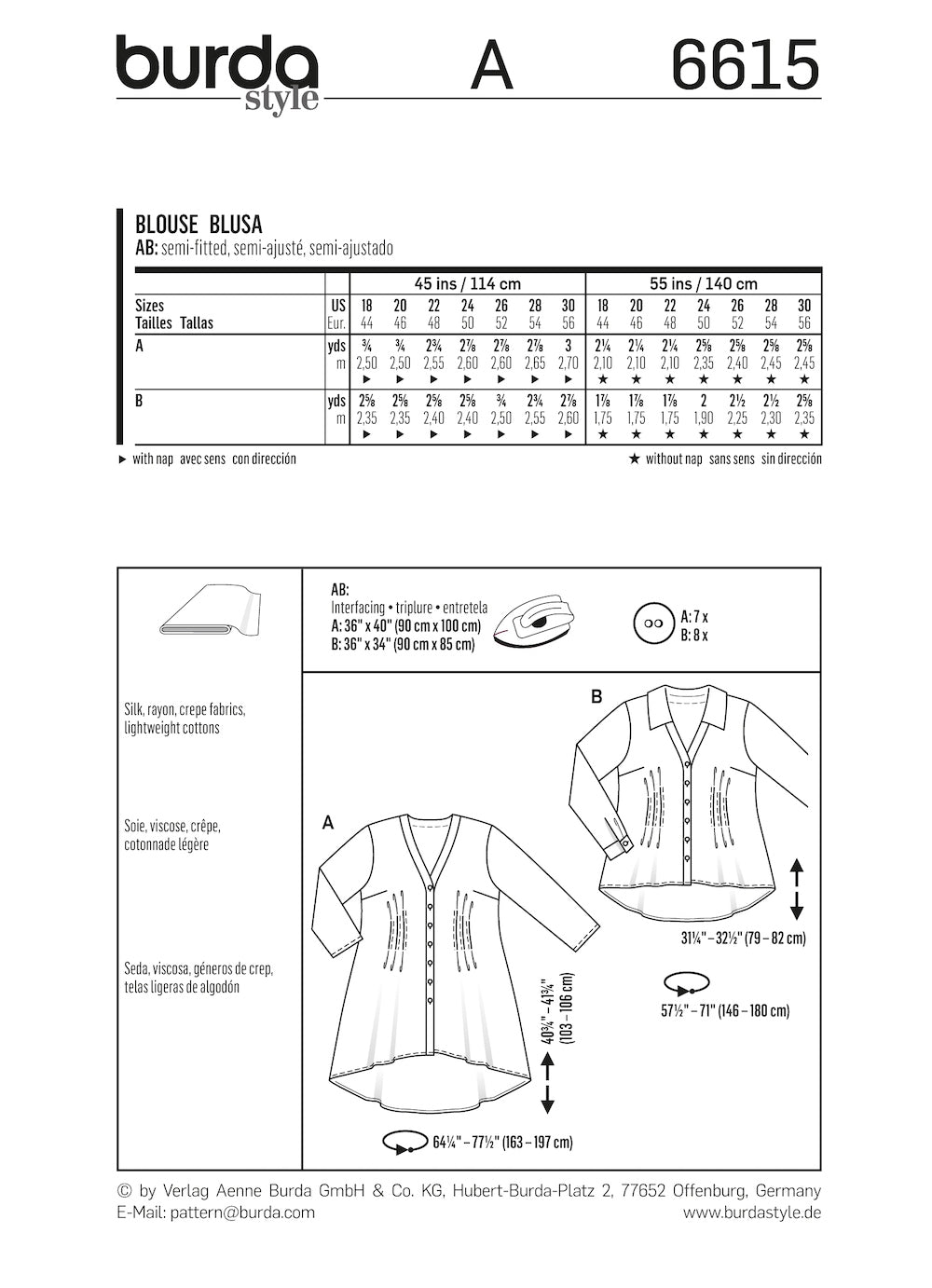 Burda Pattern 6615 (18-30)