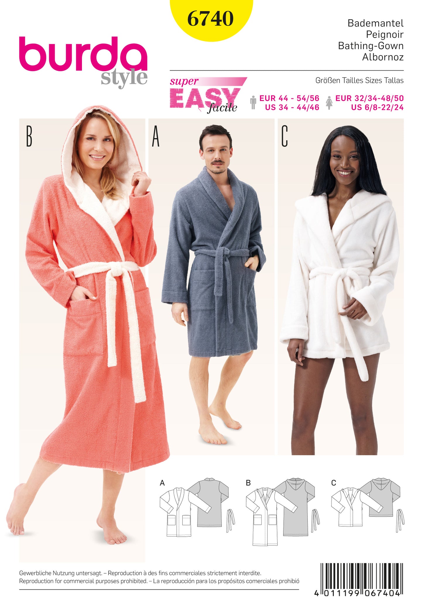 Burda Pattern 6740- Bathrobes