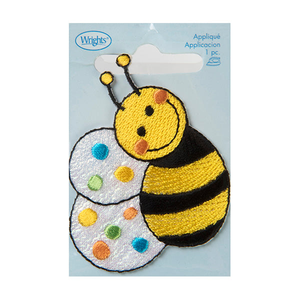 Simplicity Iron On Applique, Bee With Dots