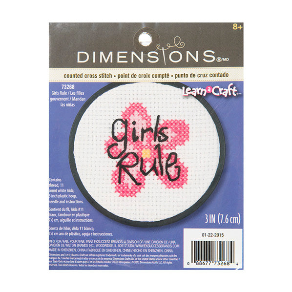 Simplicity Stitch Kit, Girls Rule- 7.6cm