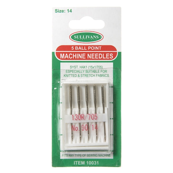 Sullivans Machine Needles, Ball Point- No 90/14